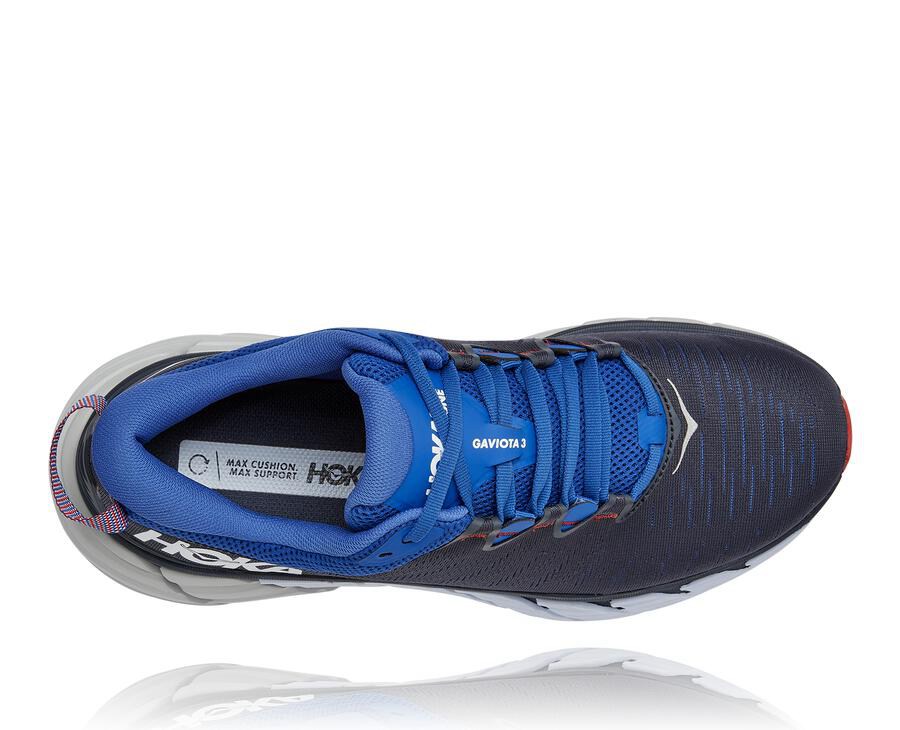 Chaussure Running Hoka One One Gaviota 3 Homme - Noir/Bleu - YVH-450276